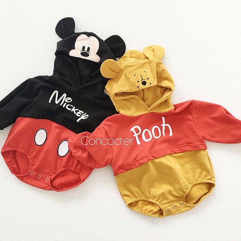 Body Cho Bé  Freeship  Body Hình Thú Chuột Mickey Và Gấu Pooh Cho Bé