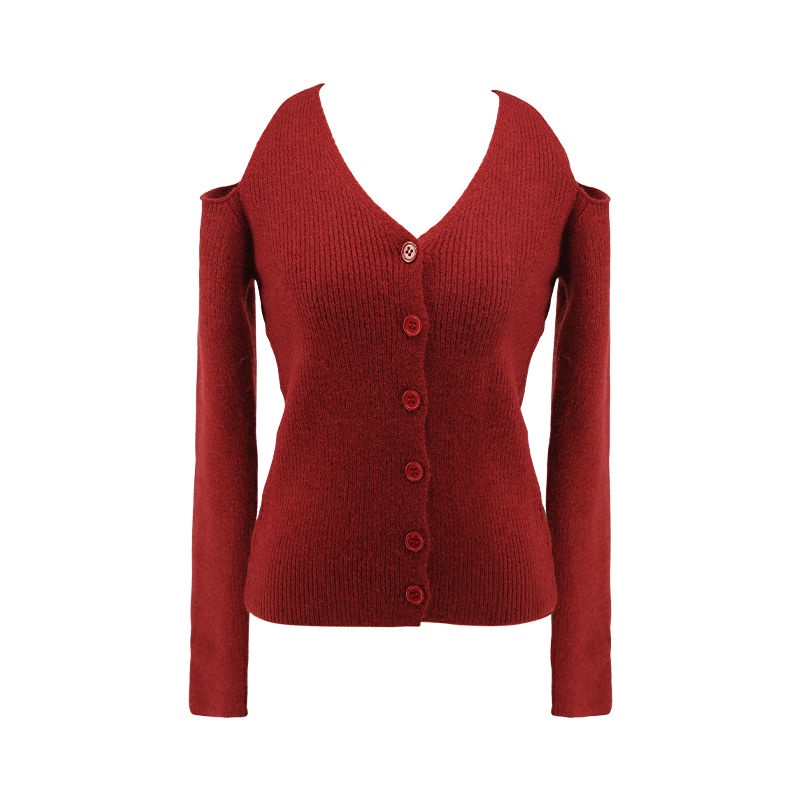 COZOK Áo sweater Tay Dài Hở Vai Kiểu retro Thiết Kế Quyến Rũ Cho Nữ