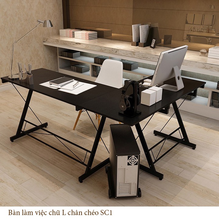 Bàn làm việc chữ L 158 x 120 x 75cm - Bàn học