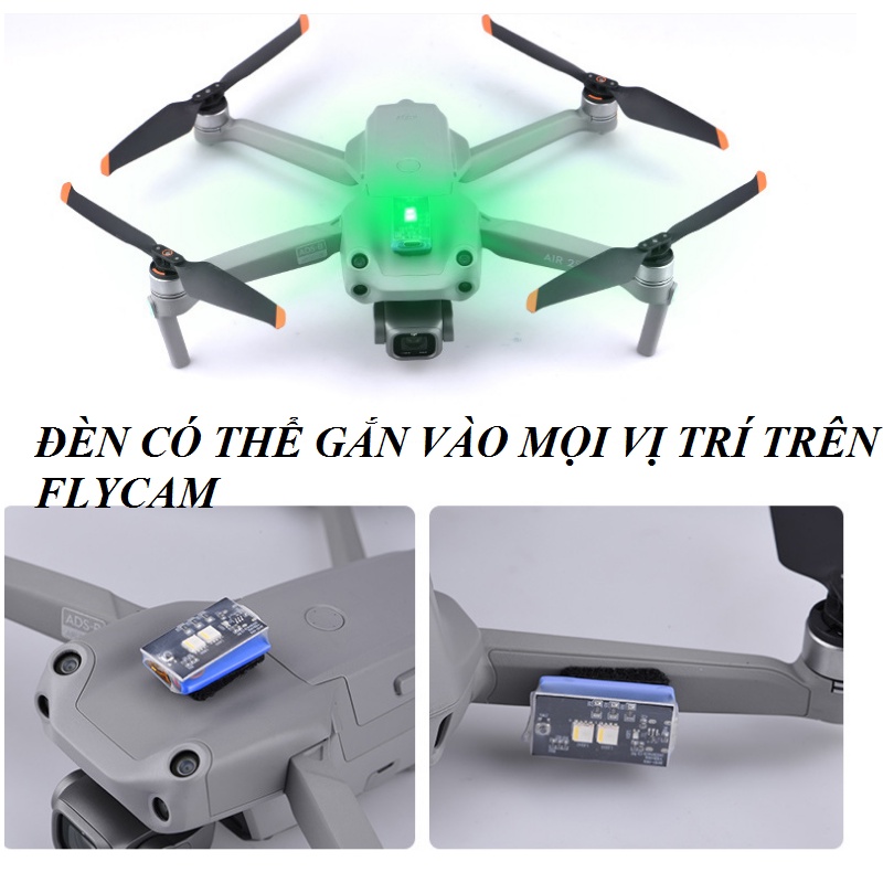 Đèn chiếu sáng gắn flycam DJI mini 3 pro /MINI 2/AIR2/2S/3PRO//mavic3 có chức năng chiếu sáng và nháy - Phụ kiện flycam