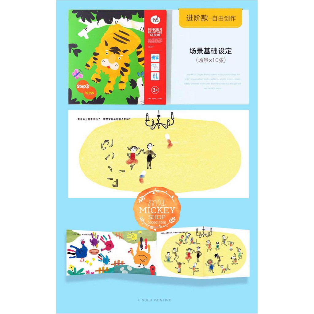 Màu vẽ bằng tay chính hãng Joan miro finger Paint loại 12 tuýp