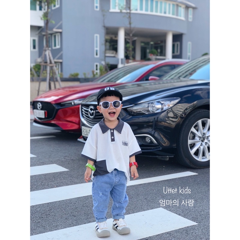 ÁO THUN CỔ POLO CHO BÉ GÁI VÀ BÉ TRAI 095 SIZE 90 ĐẾN 130
