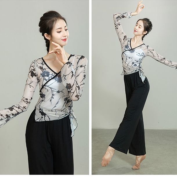 M &amp; E Trang Phục Múa Dân Tộc Cổ Điển Truyền Thống Mới Cơ Thể Rhyme Vải Gạc Thoáng Khí Mùa Hè Luyện Tập Khảo Cổ Cho Nữ