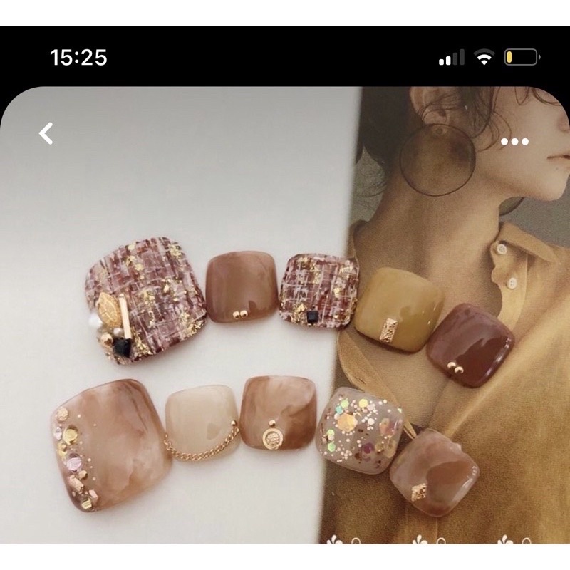 Nail box giá rẻ. set 10 móng up mỹ vẽ loang và gắn charm
