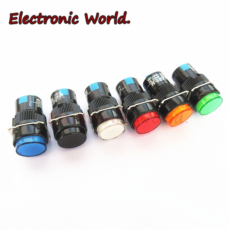 Công tắc nút nhấn LA16Y-11 Điểm Tự cài đặt lại Tự khóa LA16-11 Nguồn điện tròn nhỏ Nút nhấn 16mm