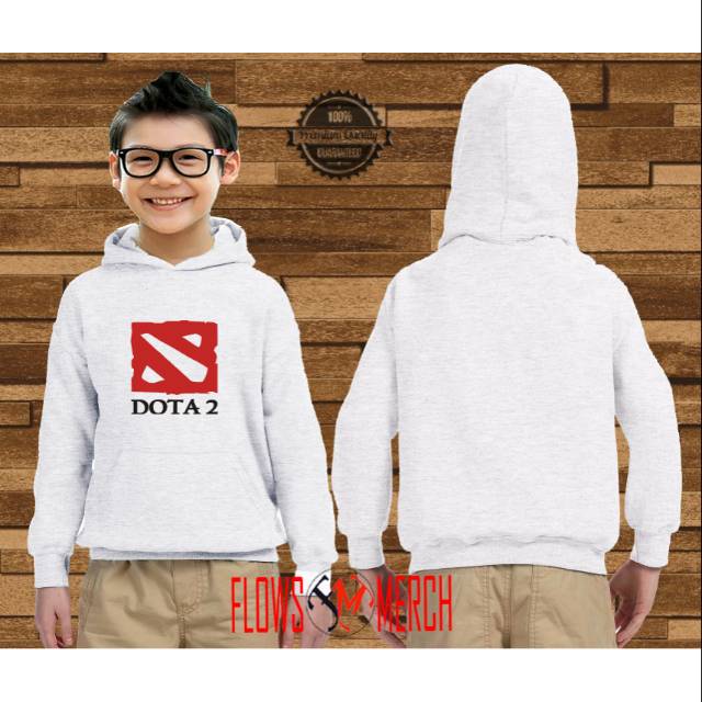 Áo Khoác Hoodie Màu Trắng In Hình Dota Dễ Thương Cho Bé Từ 2-1 Tuổi