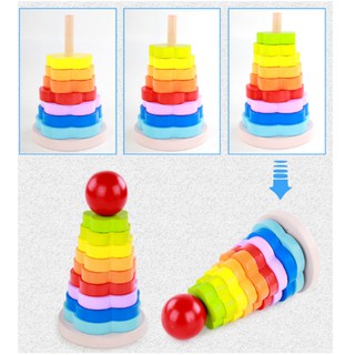 Đồ chơi tháp cầu vồng hoa cho bé