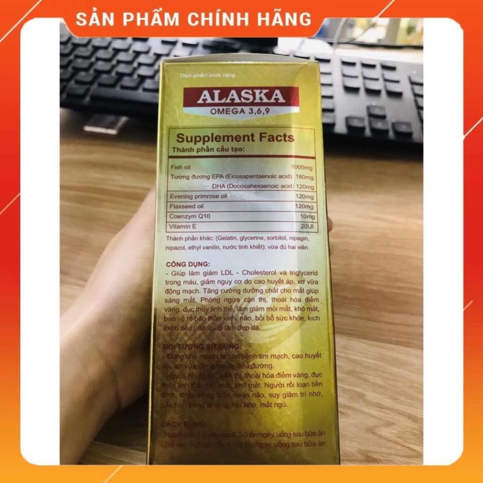 Viên Uống Đẹp Da Sáng Mắt ❤️CHÍNH HÃNG👍 Alaska Omega 3,6,9 ❤️hỗ trợ bổ mắt, đẹp da, giảm mỡ máu, tốt cho bệnh tim mạch