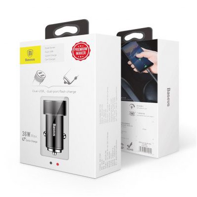 Sạc Điện Thoại 2 Cổng USB 5V 3.4A Trên Ô Tô - Baseus Small crew Car Charger, Chính Hãng siêu bền | BigBuy360 - bigbuy360.vn