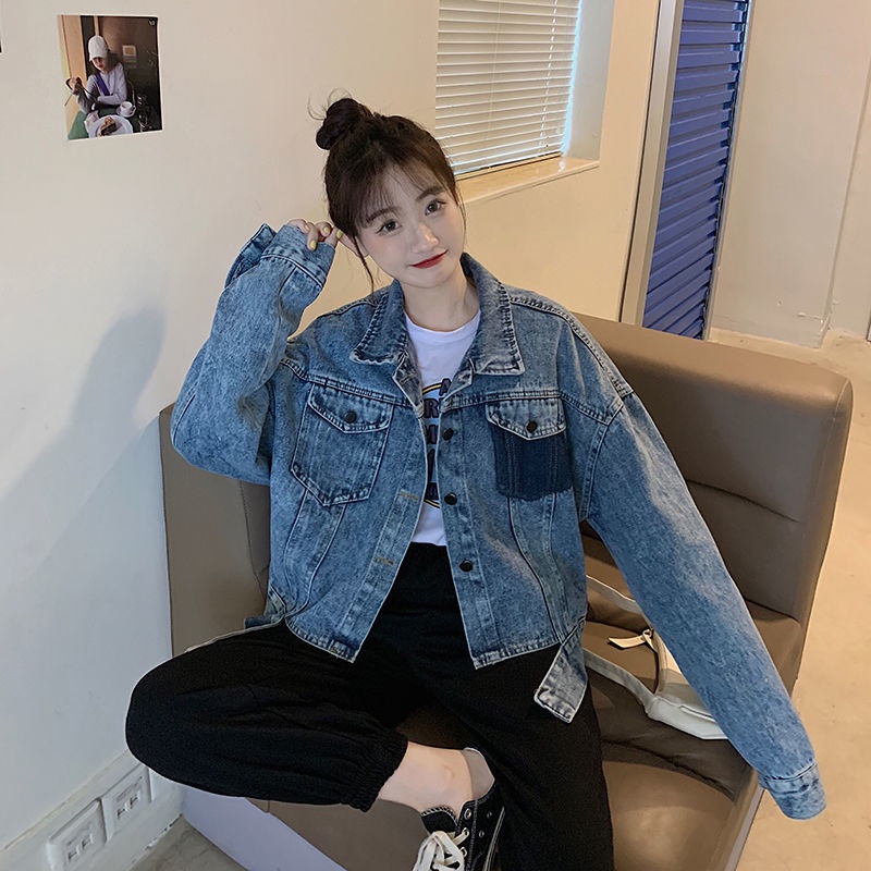 Áo Khoác Jean Lửng Thời Trang Dành Cho Nữ