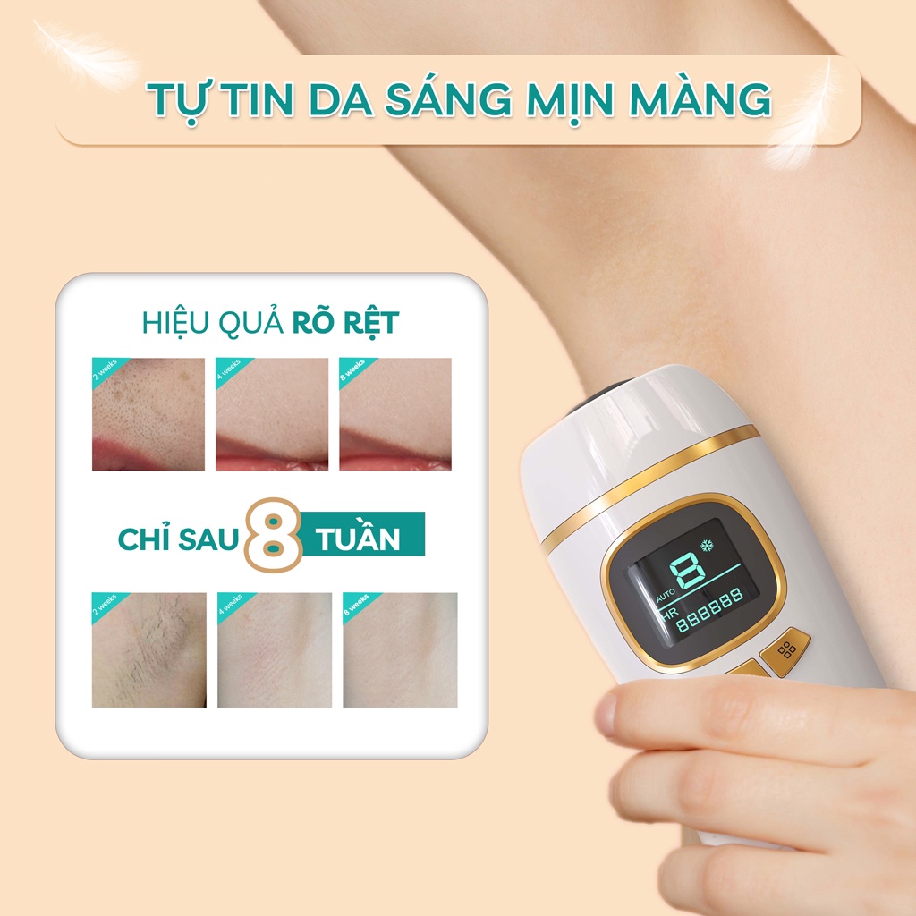 Máy triệt lông vĩnh viễn băng lạnh tại nhà Crenot Beaute Graci X3 mini cầm tay trẻ hóa da nách vùng kín bikini chân IPL