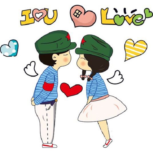 Decal dán tường Combo 2 hình Kissing