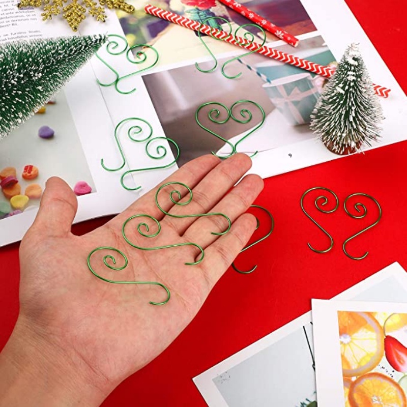 Set 20 Móc Treo Cây Thông Hình Chữ S Bằng Kim Loại Trang Trí Giáng Sinh