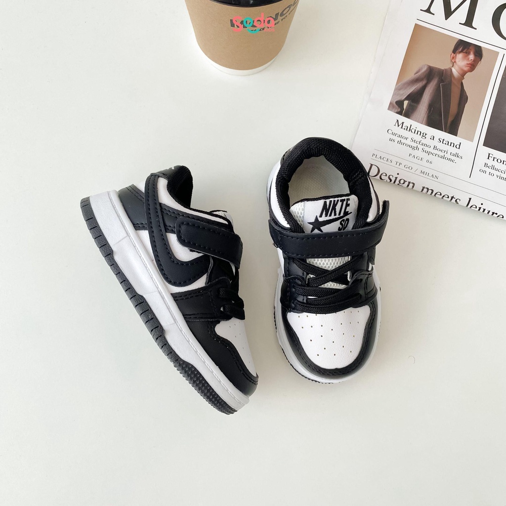 Giày thể thao trẻ em SODA KIDS 3 màu thiết kế thoáng khí, quai dán năng động, chất liệu da mềm, nhẹ