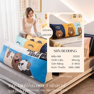 Gối tựa đầu giường họa tiết ngộ nghĩnh size 1m5 và 1m8