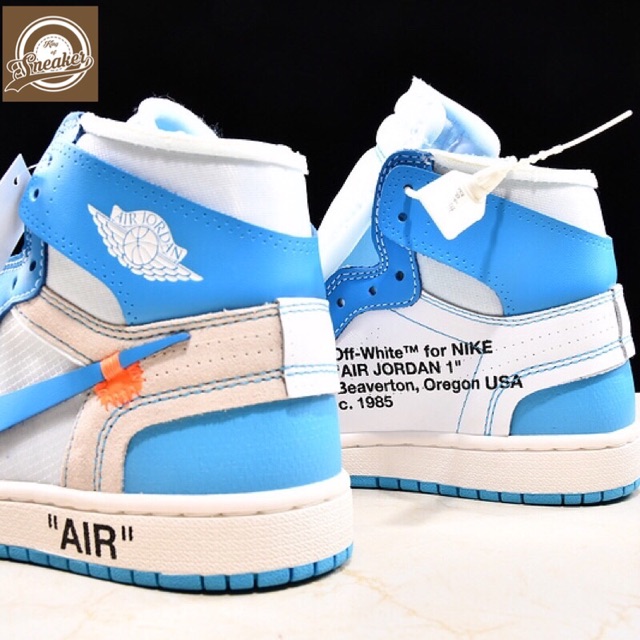 HOT Giầy thể thao Air Jordan 1 of white blue trắng xanh thể thao thời trang nam nữ đi chơi phố .2020 new new ˇ