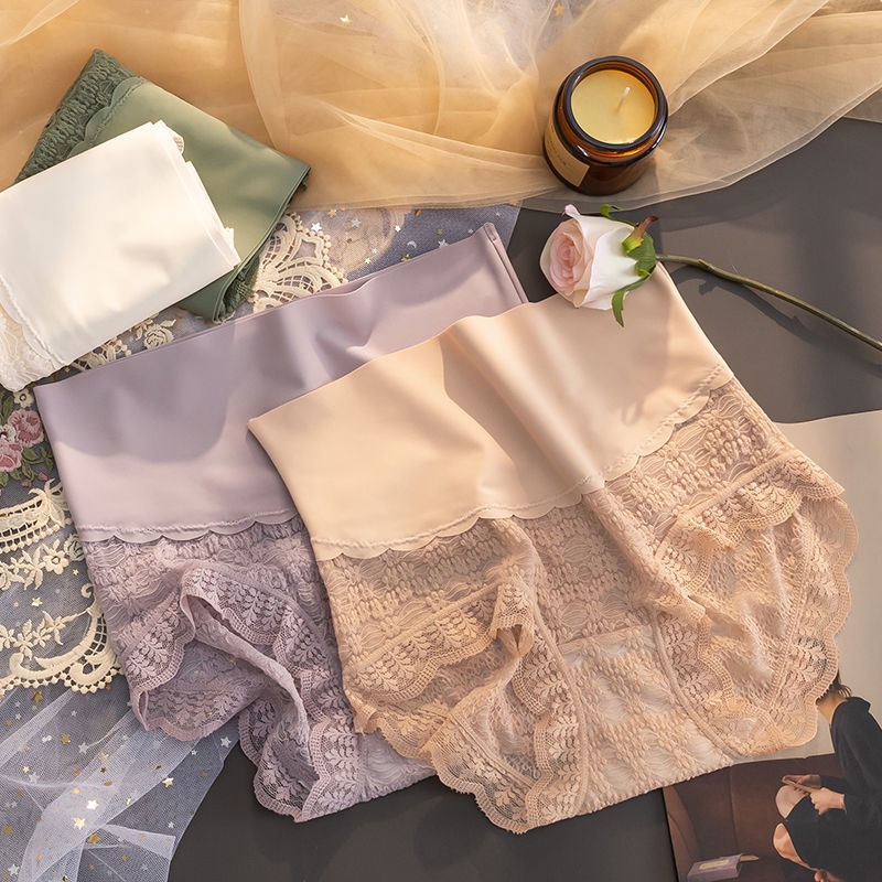 Quần Lót cotton Không Đường May Kháng Khuẩn Lưng Cao Cho Nữ