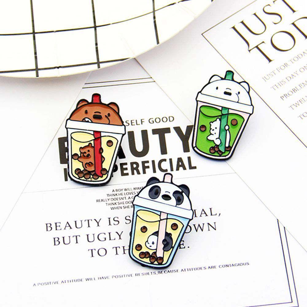 Mocho Ghim Cài Áo Hình We Bare Bears / Trà Sữa Tinh Tế