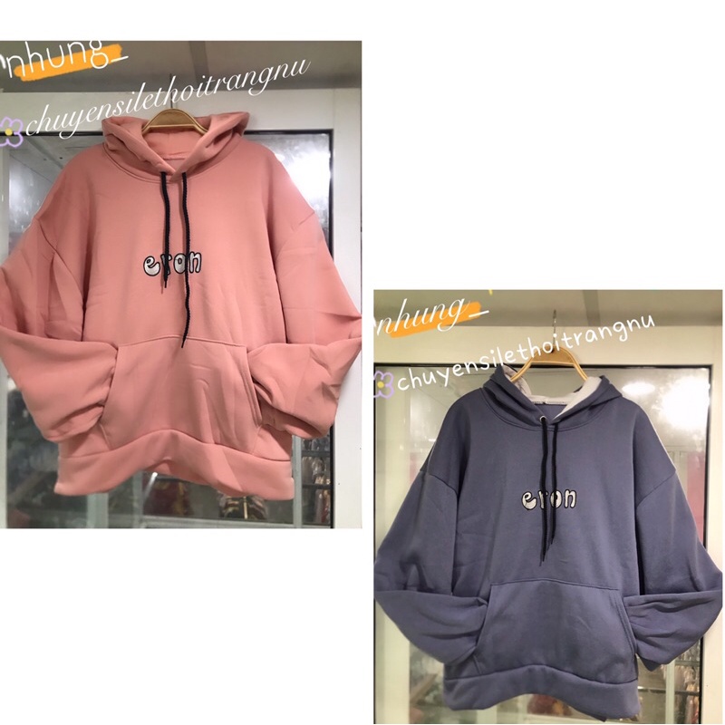 Áo hoodie nữ form rộng, áo nỉ có nón thêu chữ nổi vải dày ( hình chụp thật và video) | BigBuy360 - bigbuy360.vn