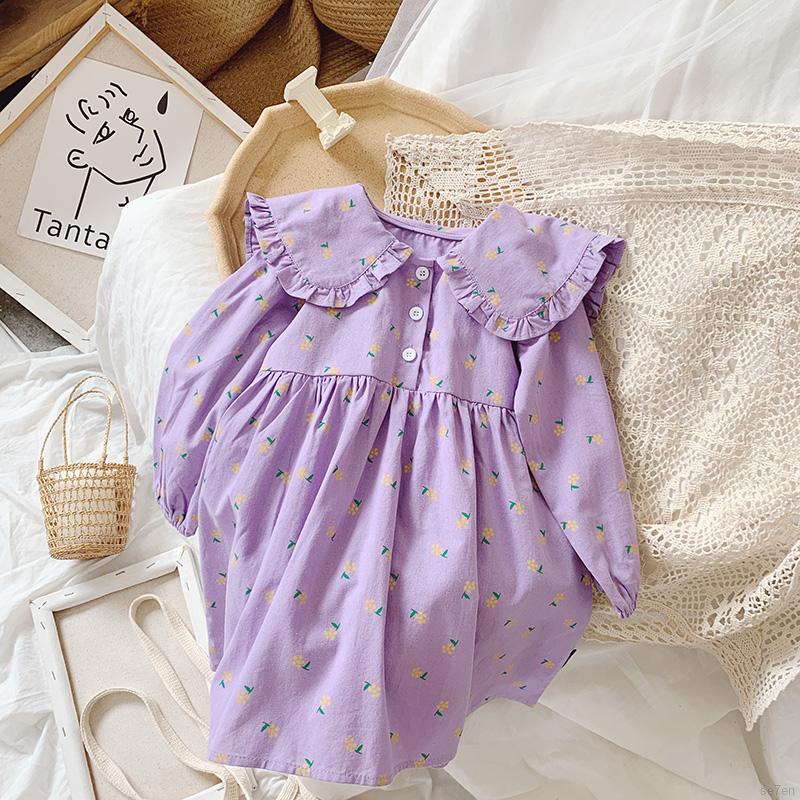 Đầm In Hoa Cổ Búp Bê Xinh Xắn Dành Cho Bé Gái 2-11 Tuổi