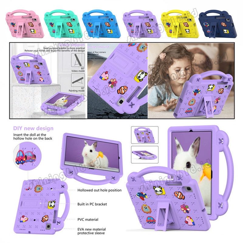 For Lenovo Tab M10 Plus 3rd Gen 10.6 inch TB-125F TB-128F Xiaoxin Pad 2022 Cute Cartoon Pattern Kids Shockproof EVA Case With Stand Tablet Cover