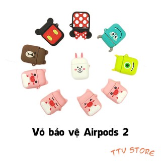 Case Airpods 2 - Vỏ bảo vệ bao đựng tai nghe Airpods 2 chất liệu silicon nhiều hình lựa chọn