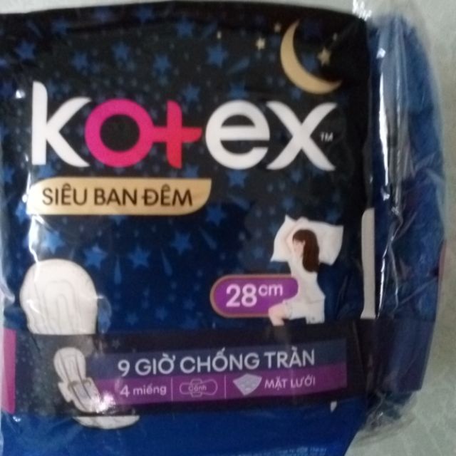 Combo 8 gói Băng vệ sinh ban đêm Kotex 28cm