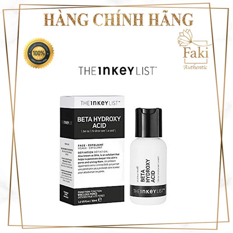 Tinh Chất Tẩy Da Chết BHA The INKEY List Beta Hydroxy Acid Exfoliant 30ml