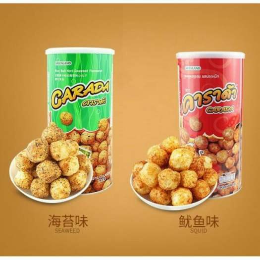 Snack mực / gạo Carada vị truyền thống / rong biển Hủ 110g - Thái Lan