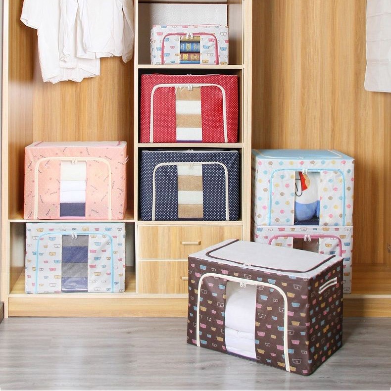 Hộp Vải Đựng Quần Áo Vải Khung thép thùng đựng quần áo đồ lót đồ chơi hộp đa năng Kích Thước Lớn 80 L 88306