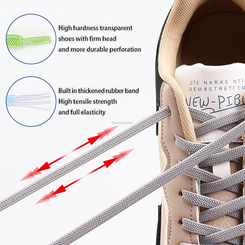 Dây Giày Co Giãn Không Cần Buộc Tiện Lợi Dành Cho Trẻ Em Và Người Lớn
