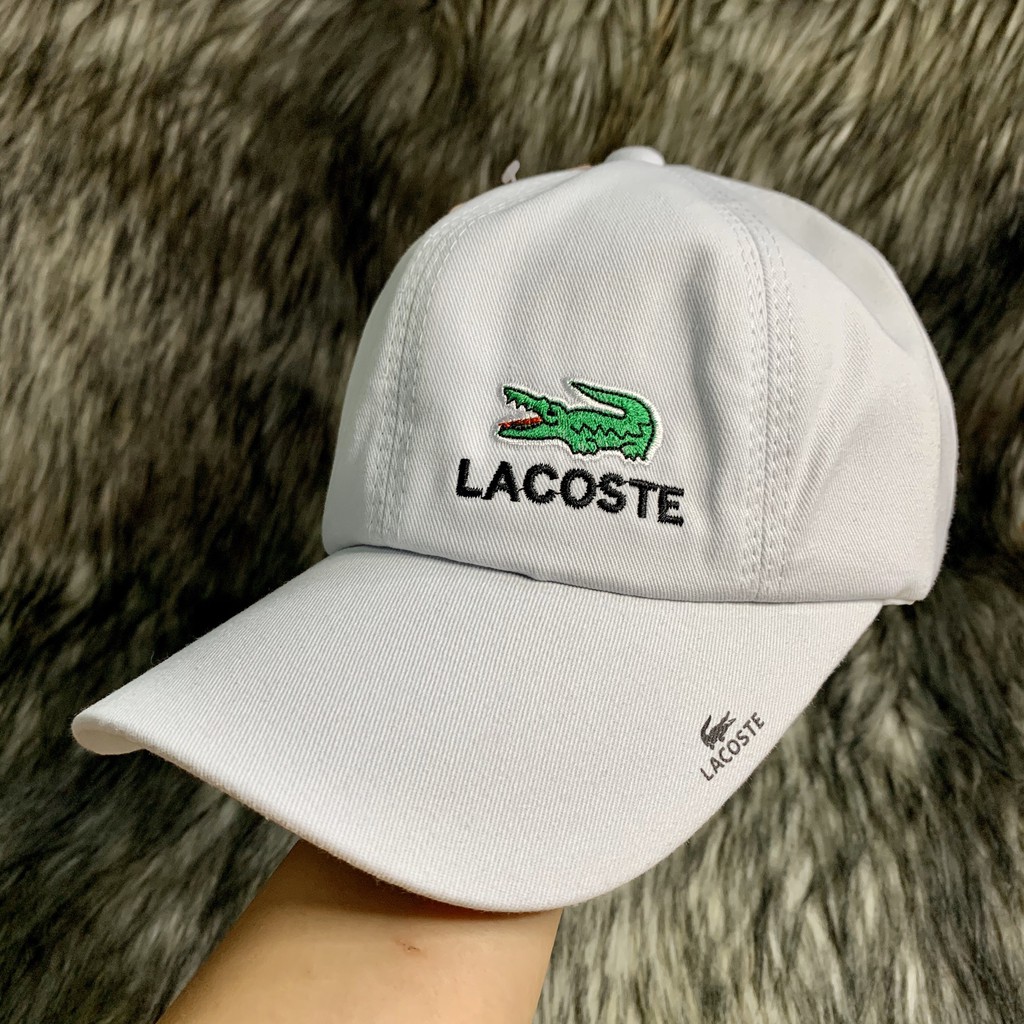 Nón Kết/ Mũ Lưới Trai Vải KAKI Thêu Logo Tem LACOSTE Siêu Thoáng S035