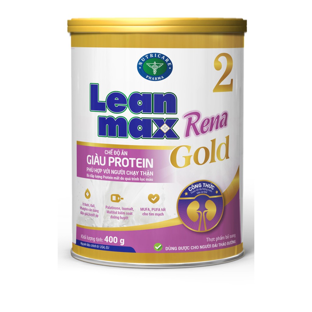 Sữa Nutricare Lean Max Rena Gold 2 Dinh dưỡng tối ưu cho người suy thận sau khi lọc máu - 400g
