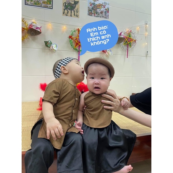 Bà Ba Khăn Rằn Bộ Đồ Nông dân chú cuội cho bé