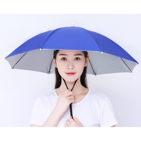 Mũ ô dù / Nón dù đội đầu gấp gọn tiện lợi che nắng che mưa nhiều màu