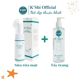 [COMBO KM] Sữa Rửa Mặt Kshi Trắng Da Kiềm Dầu & Nước Tẩy Trang Dưỡng Ẩm Làm Sạch Lớp Trang Điểm Kshi