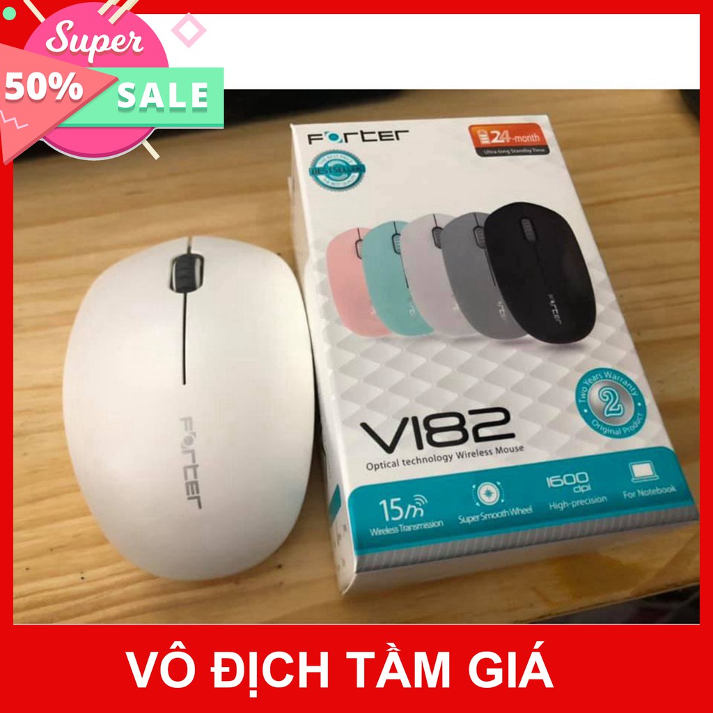 Chuột không dây Forter V182  - Có pin tặng kèm - Tặng lót chuột - Bảo hành 6 tháng