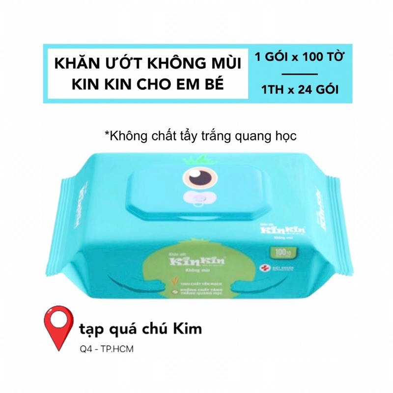 Khăn ướt em bé KIN KIN 100 TỜ không cồn không mùi - Kinkin là sản phẩm cty con của MAMAMY - tapquachukim