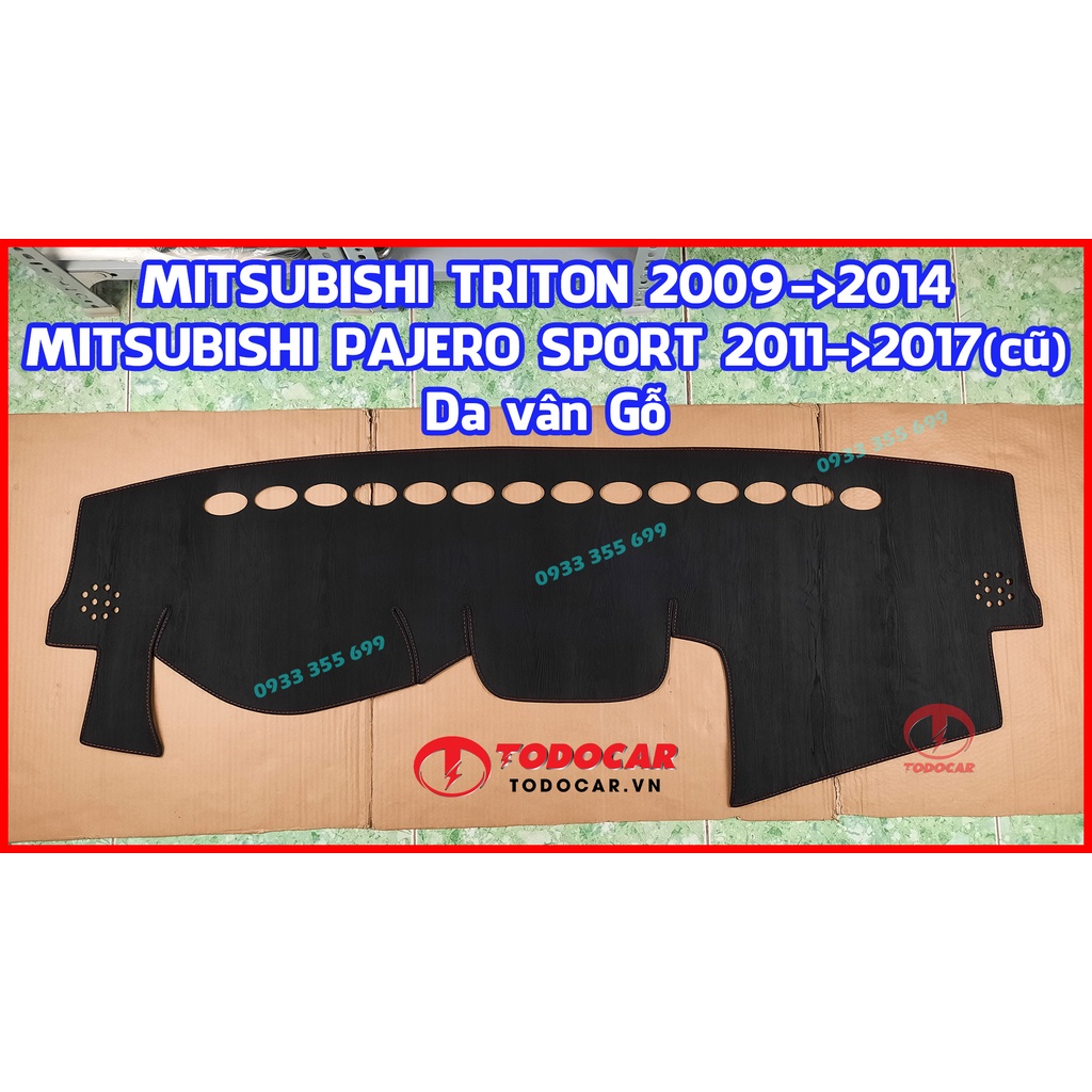 Thảm Taplo MITSUBISHI TRITON bằng Nhung lông hoặc Da vân Carbon, Da vân Gỗ