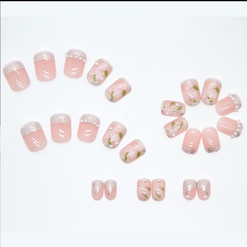 2468 YUKEHUI bộ móng tay giả set móng giả trong suốt móng tay giả đính nơ móng tay giả dài đính đá móng giả đẹp bộ móng tay giả đính đá móng tay giả đính đá ngắn  móng tay giả dài vuông