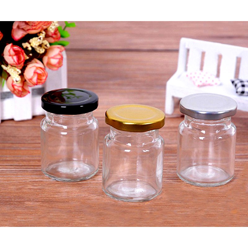 Hũ thủy tinh 100ml - 75ml nắp thiếc ,dầy dặn