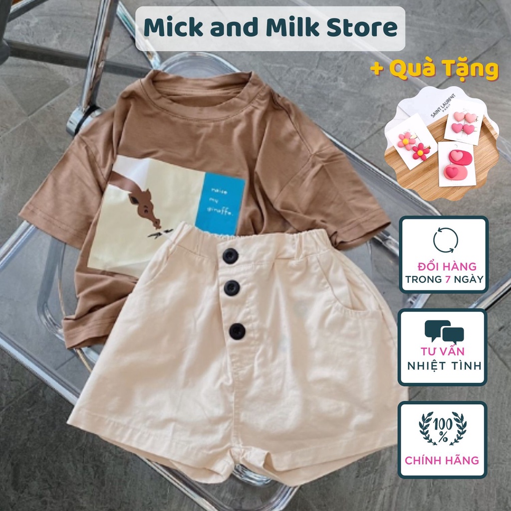 Áo thun Bé Trai Bé Gái Mick and Milk áo phông chất cotton lạnh hình con hươu dễ thương