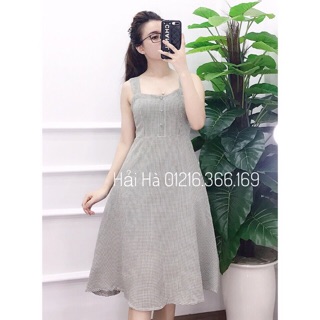 Váy 2 dây cúc bọc
