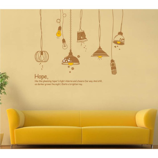 Decal trang trí bóng đèn dây cực yêu