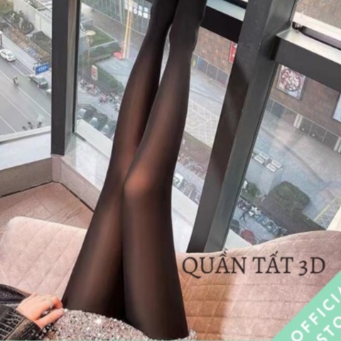 Quần tất giữ nhiệt 3D thật chân thu đông siêu dày dặn ấm áp cả bàn 6S thon chân màu da đen