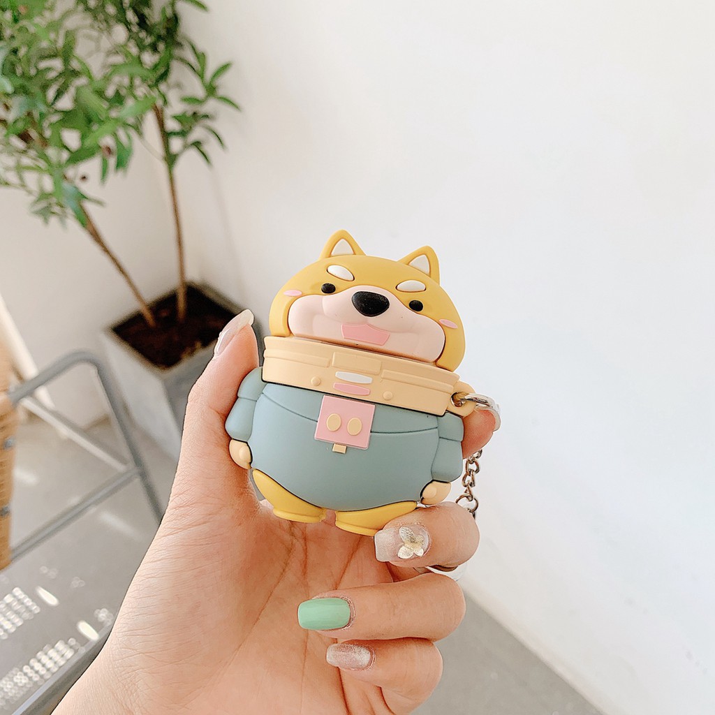 airpods 1 2 pro case cute cartoon Shiba Inu dog airpods case soft silicone airpods pro protective cover