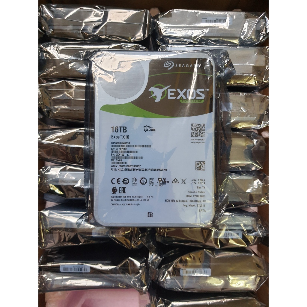 Ổ cứng HDD Seagate Exos 16TB ST16000NM001G - Sata 3(6Gb/s)/ 256Mb/ 7200 vòng/phút