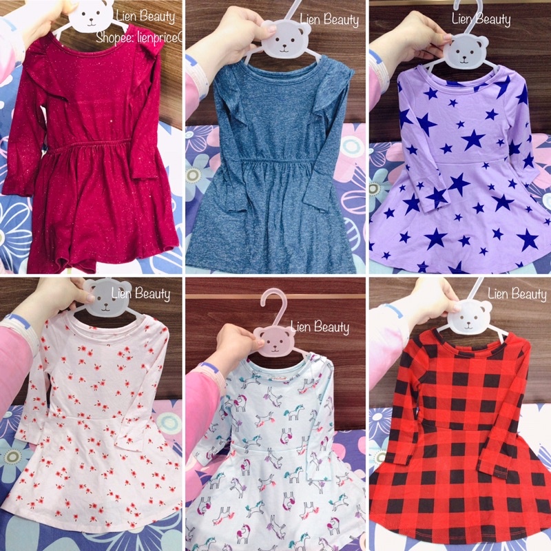 Váy Cotton Len Xuất Dư Xịn Cho Bé Gái