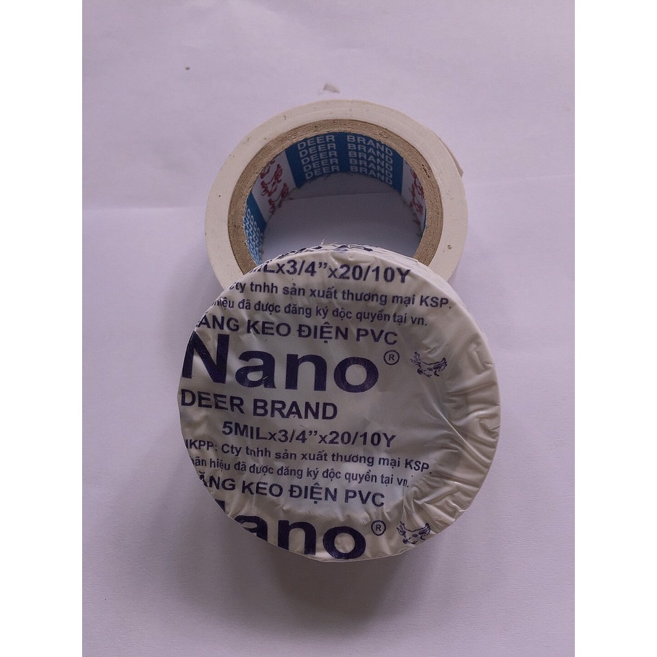 Băng keo trắng cách điện, băng keo điện NANO cách điện an toàn, sử dụng nhiều trong ngành Điện Lạnh.