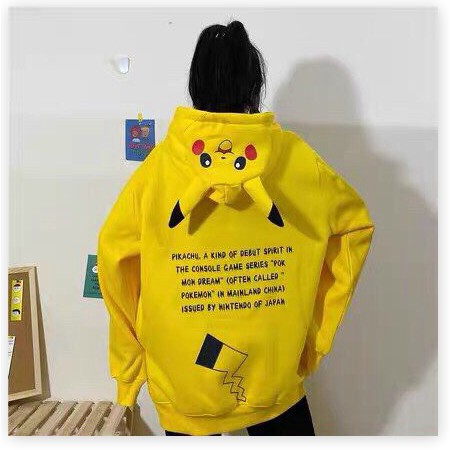 Áo hoddies pikachu form rộng có mũ cực đẹp , cute cho các bạn trẻ KHÁNH AN STORE